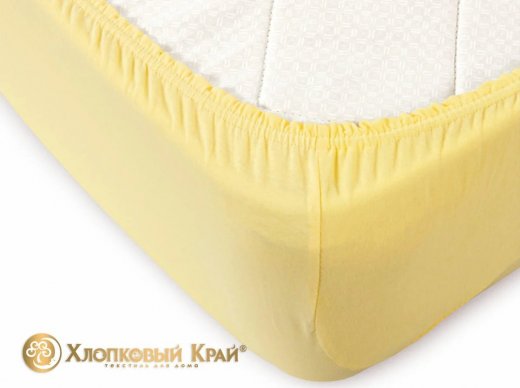Простыня на резинке 120*200*20 трикотаж 125 гр 09 Желтый — 