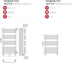 Полотенцесушитель водяной Terminus Марио П17 500*796