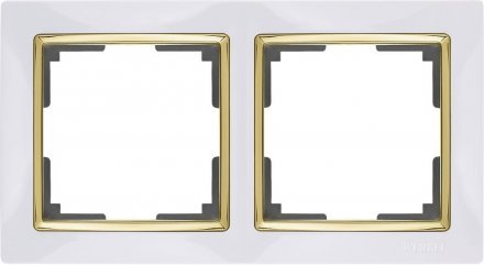 Рамка на 2 поста (белый/золото) W0021933 Werkel